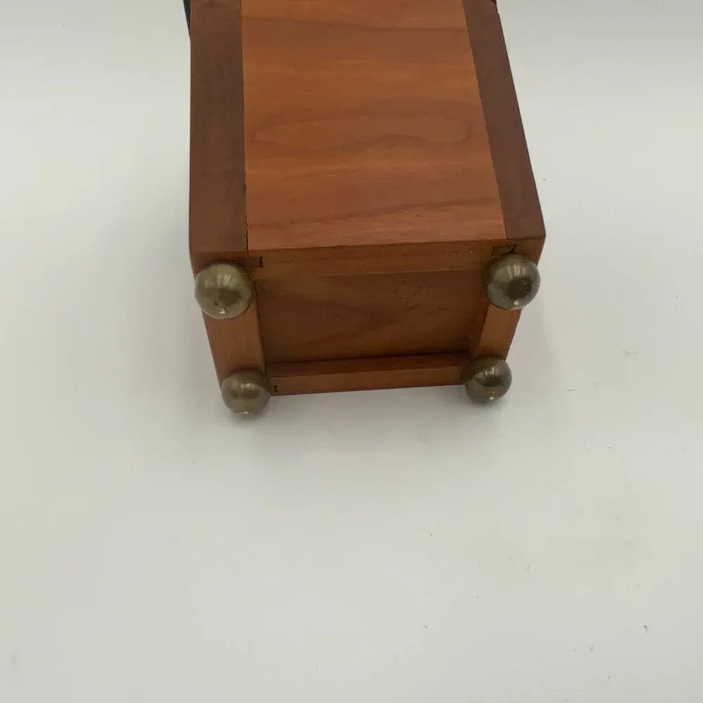 Black Lacquer and Wood Pagoda Shape Box Hinge Opening